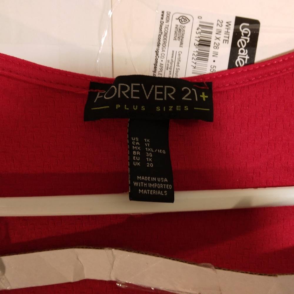 Forever 21+ plus sizes bodycan dress womens sz 1X Red made in USA - Picture 9 of 9